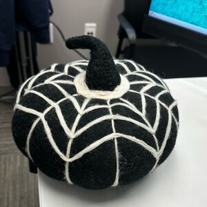 Black and White Spiderweb Pumpkin Decor